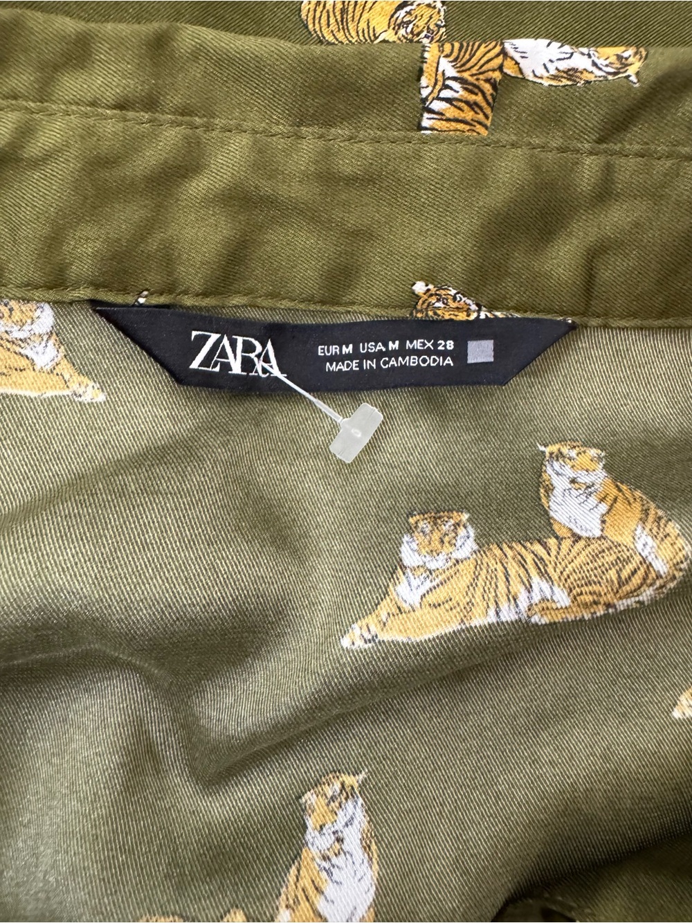 Zara Olive Green Satin Midi Shirt Dress - Picture 8 of 9